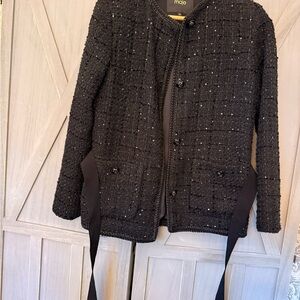 Maje Black Textured Women's Jacket